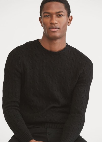 Polo Ralph Lauren Cable-Knit Cashmere Striktrøje Herre Danmark (JCGZR0927)